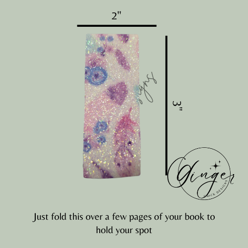 Pink & Purple Feathers Leather Magnetic Bookmark