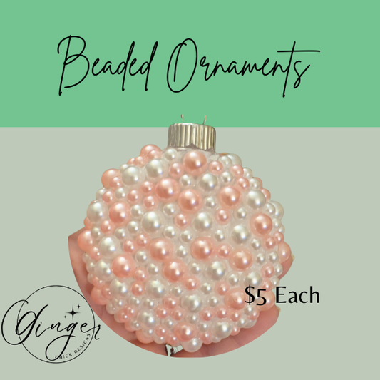 Pink & White Beaded Ornament