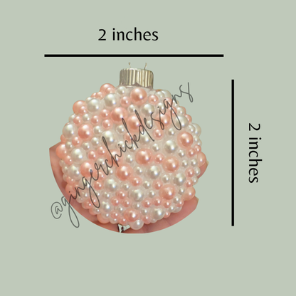 Pink & White Beaded Ornament