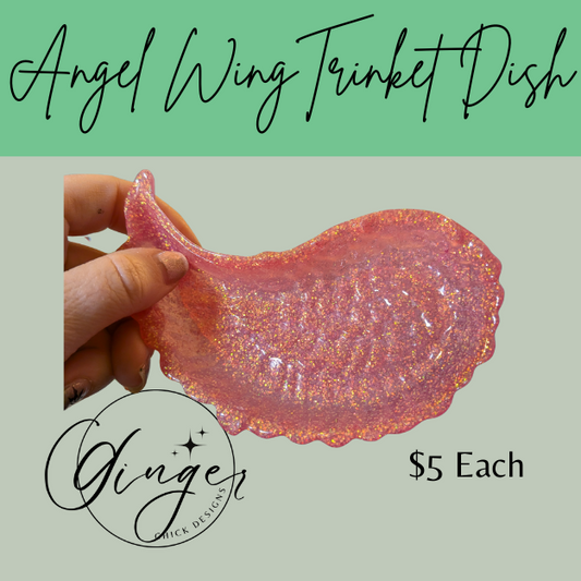 Pretty in Pink Angel Wing Trinket Dish