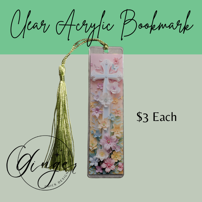 Pink Cross Acrylic Bookmarks