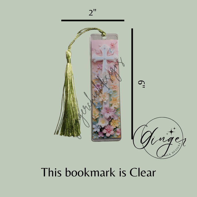 Pink Cross Acrylic Bookmarks