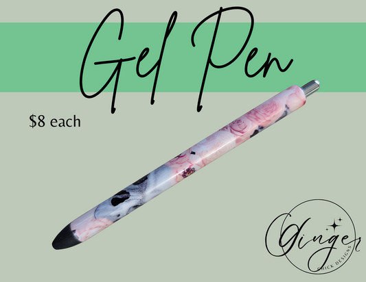 Pink Flower with Skulls Ink Joy Gel Pen