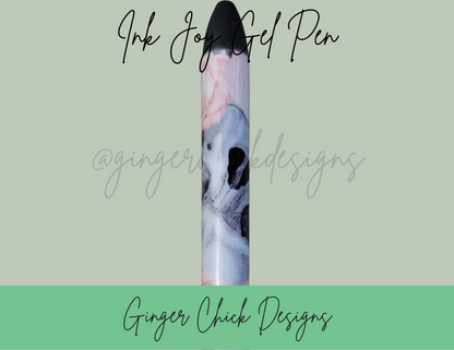 Pink Flower with Skulls Ink Joy Gel Pen