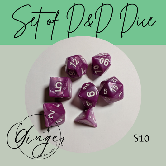Pink Pearl Dice Set
