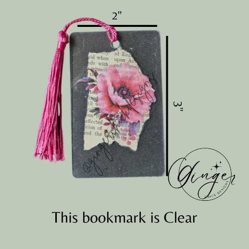 Pink Peony Dictionary Acrylic Bookmark