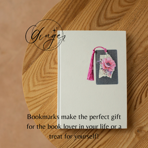 Pink Peony Dictionary Acrylic Bookmark