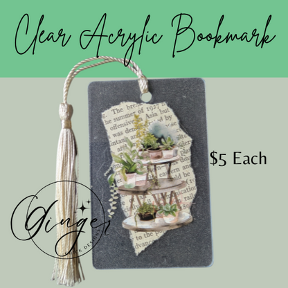 Plant Display Dictionary Acrylic Bookmark