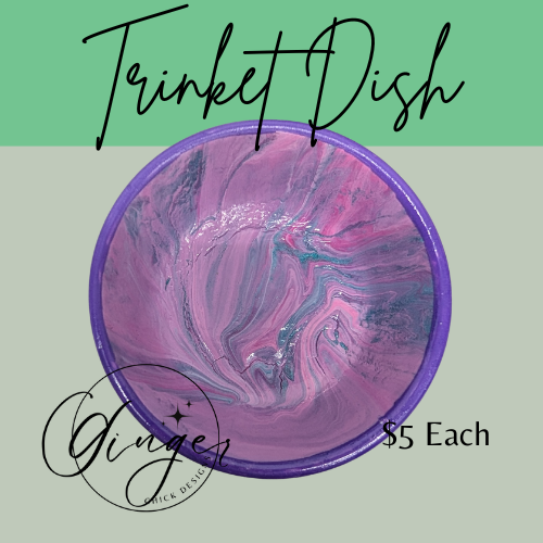 Princess Paint Pour Trinket Dish
