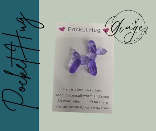 Purple Balloon Dog Pocket Hug