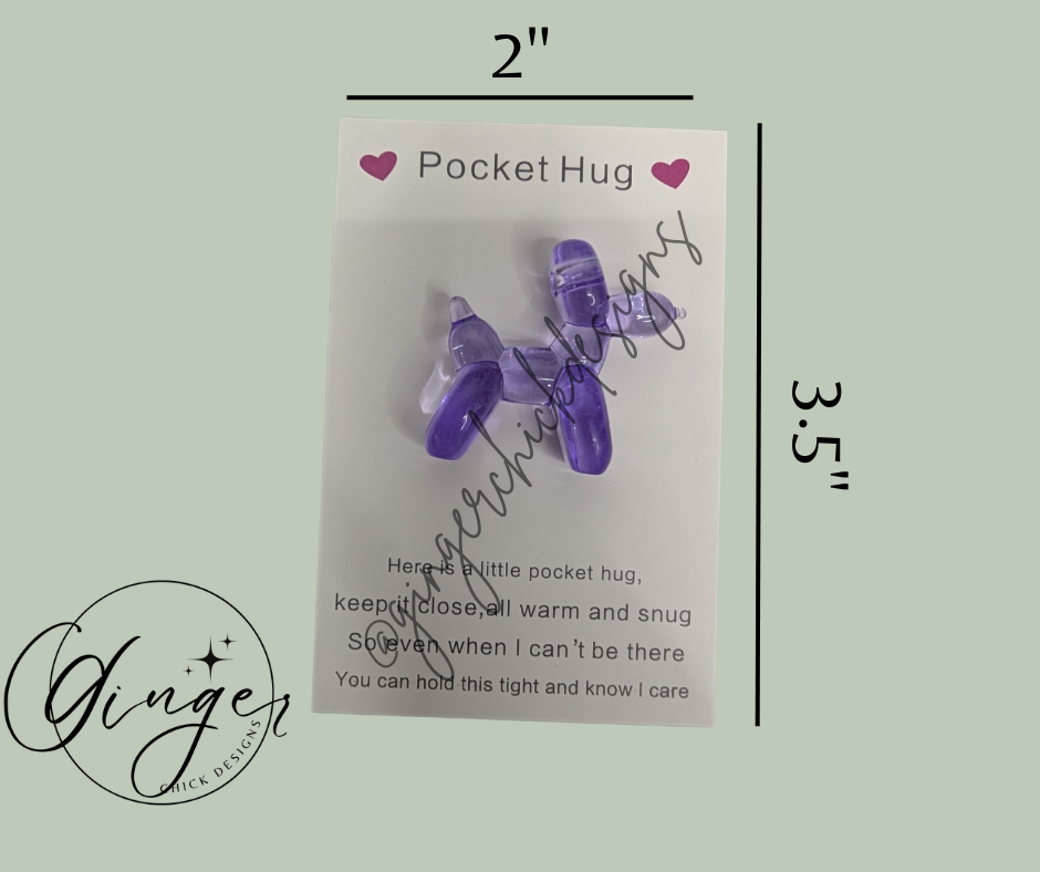 Purple Balloon Dog Pocket Hug