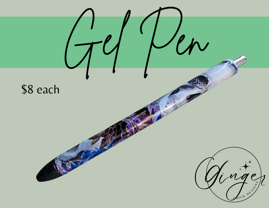 Purple Flower with Skulls Ink Joy Gel Pen