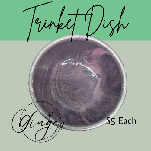 Purple Fog Paint Pour Trinket Dish