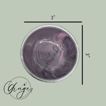 Purple Fog Paint Pour Trinket Dish