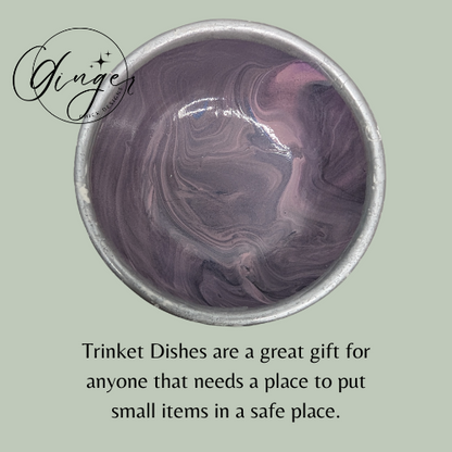 Purple Fog Paint Pour Trinket Dish