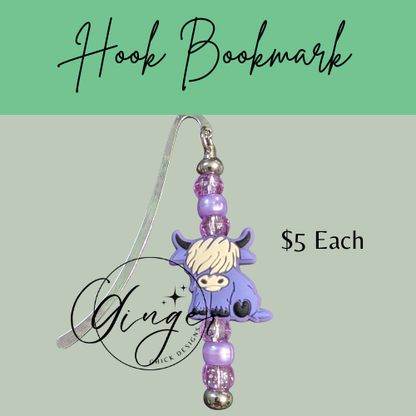 Purple Highland Cow Highland Cow Hook Bookmark