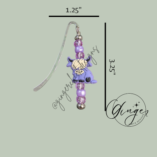 Purple Highland Cow Highland Cow Hook Bookmark