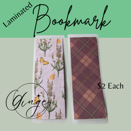 Purple Lavendar Laminated Bookmark