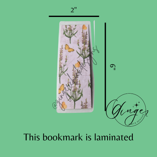 Purple Lavendar Laminated Bookmark