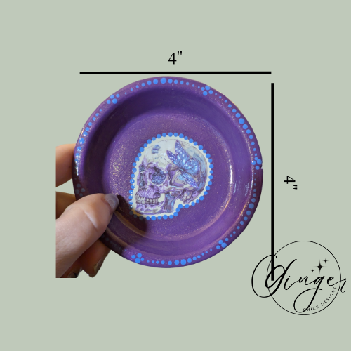 Skull Mixed Media Art Trinket Dish
