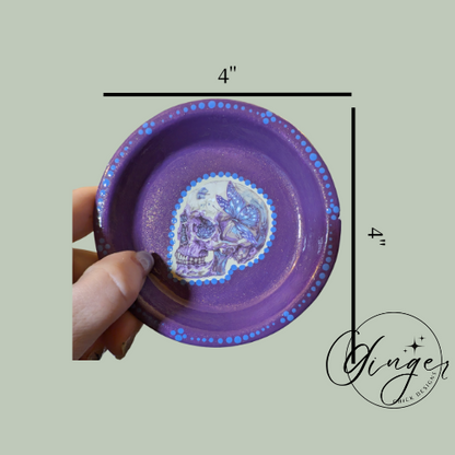 Skull Mixed Media Art Trinket Dish