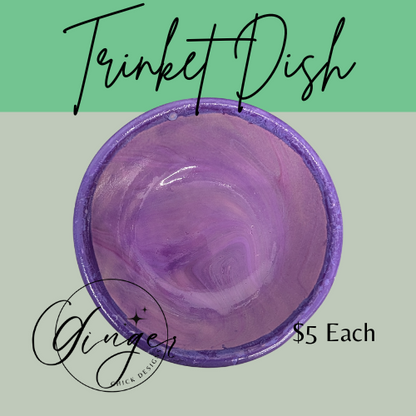 Purple Taffy Paint Pour Trinket Dish