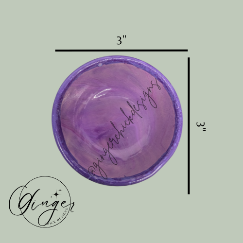 Purple Taffy Paint Pour Trinket Dish
