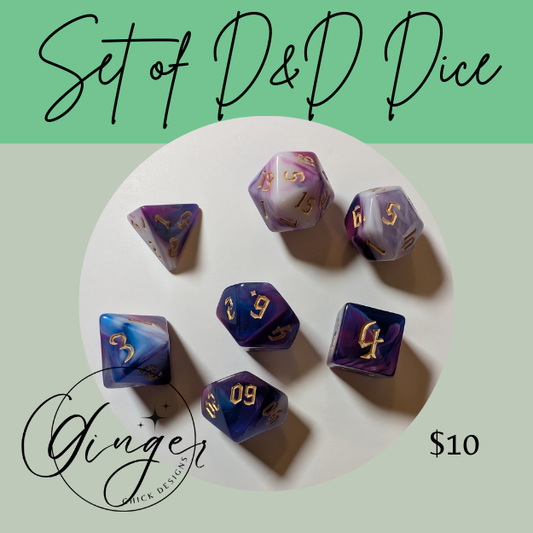 Celestial Veil DND Dice Set