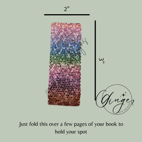 Rainbow Sequin Leather Magnetic Bookmark