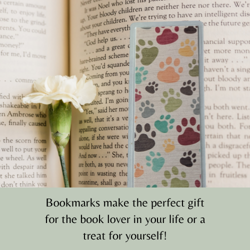 Rainbow Paw Prints Laminated Bookmark