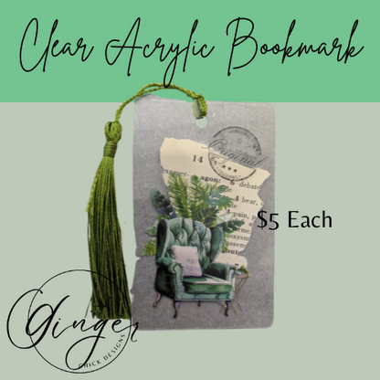 Reading Chair Dictionary Acrylic Bookmark