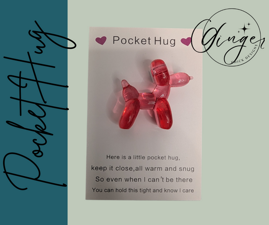 Red Balloon Dog Pocket Hug