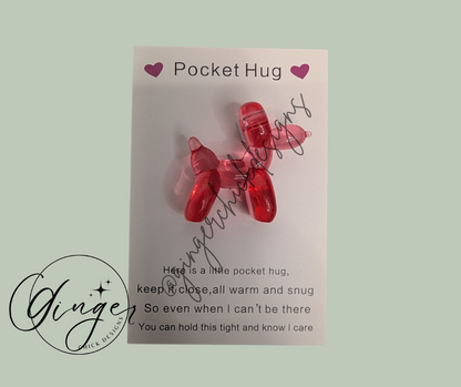 Red Balloon Dog Pocket Hug