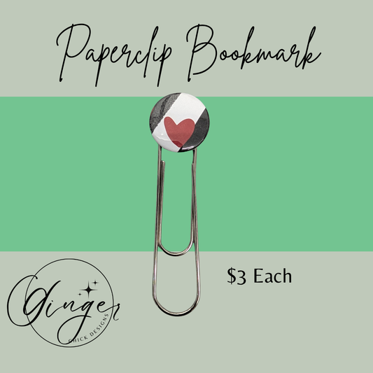 Red Heart 3-Inch Paperclip Bookmark