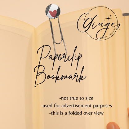 Red Heart 3-Inch Paperclip Bookmark