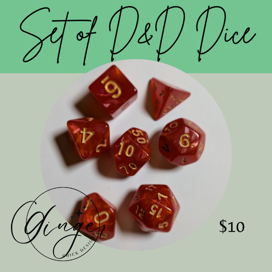 Red Pearl Dice Set