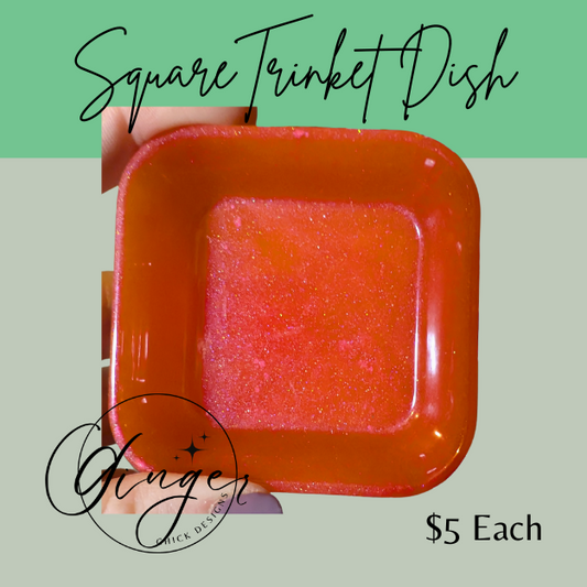 Red Crush Square Trinket Dish