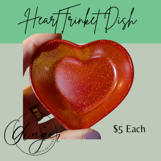 Ruby Red Heart Trinket Dish