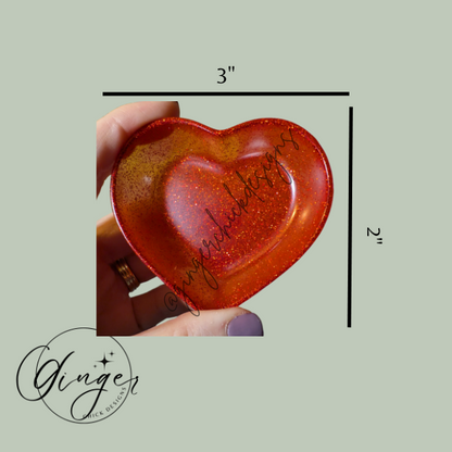 Ruby Red Heart Trinket Dish