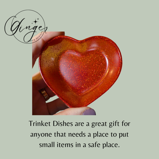 Ruby Red Heart Trinket Dish