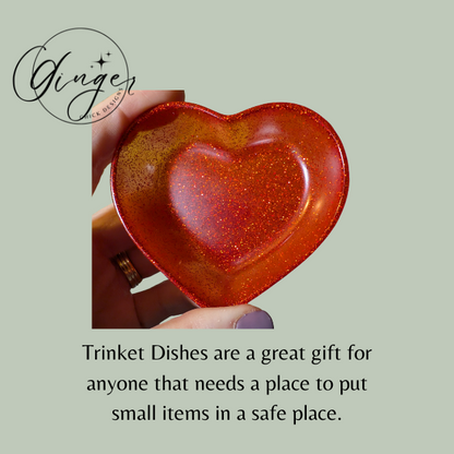 Ruby Red Heart Trinket Dish