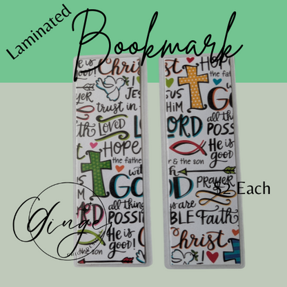 Religious Words Laminated Bookmark