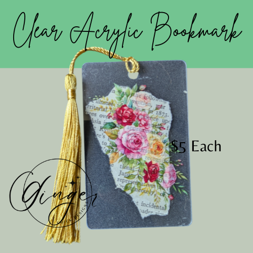 Rose Bouquet Dictionary Acrylic Bookmark