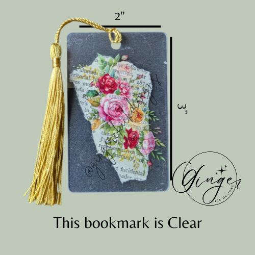 Rose Bouquet Dictionary Acrylic Bookmark
