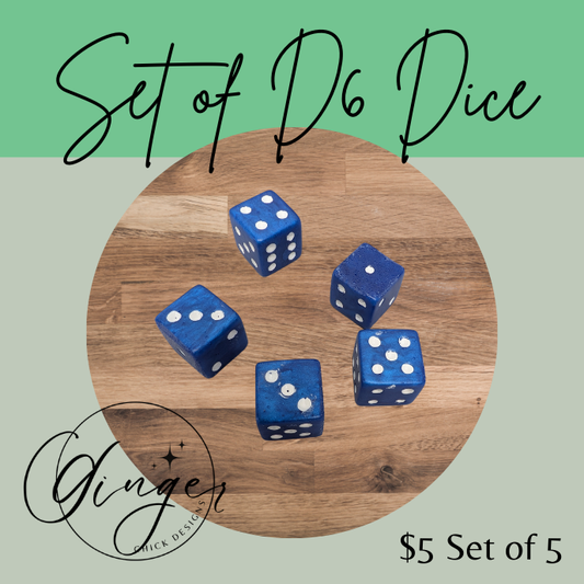 Royal Blue Small D6 Dice Set