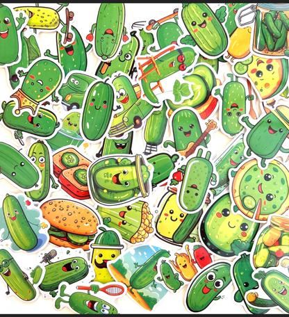 Pickle Stickers – Mystery Set of 6 for $2 🥒✨
