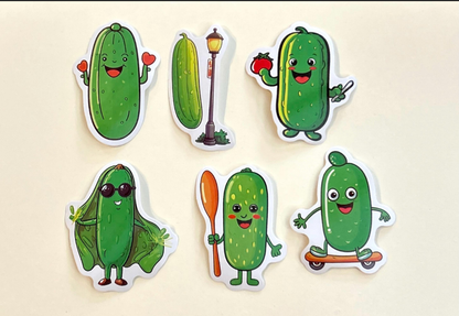 Pickle Stickers – Mystery Set of 6 for $2 🥒✨