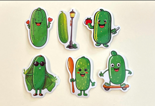 Pickle Stickers – Mystery Set of 6 for $2 🥒✨