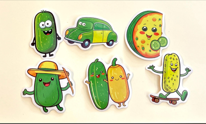 Pickle Stickers – Mystery Set of 6 for $2 🥒✨