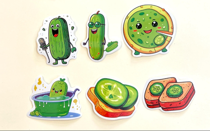Pickle Stickers – Mystery Set of 6 for $2 🥒✨